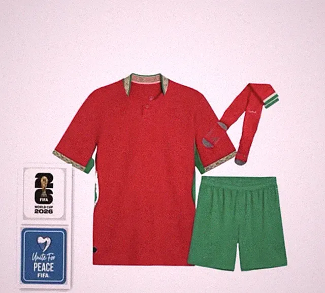 FIFA Boys 3-Piece Soccer Shorts Set Red/Green Shirt Shorts Socks One Size s
