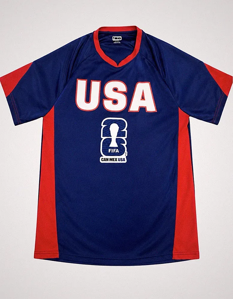 FIFA USA Soccer Jersey Men’s Medium Blue Red Officially Licensed NWT #26