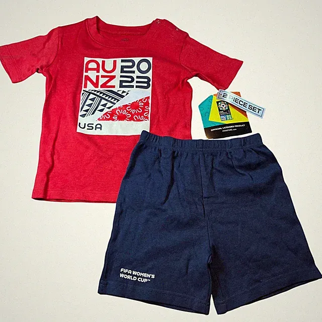 FIFA Womens World Cup 2023 USA Team Kids 2 Piece T-Shirt and Shorts Set 4T Red