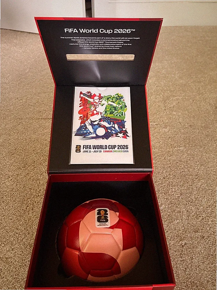 FIFA World Cup 2026 Official Hospitality Red Soccer Ball Gift Box Set
