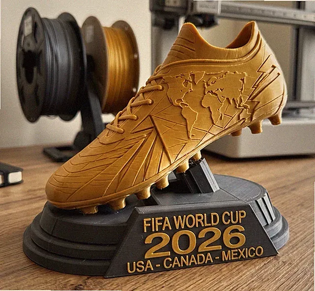 FIFA World Cup 2026 Soccer Cleat 3D Trophy, Gold Topper, Black Base