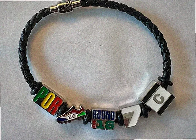 FIFA World Cup 26 Charm Bracelet Portugal Ronaldo 7 Captain Round of 16 Last WC