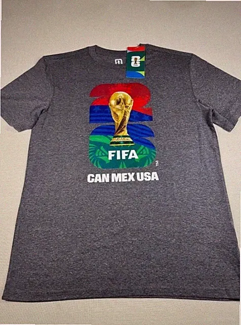 FIFA World Cup Official Licensed 2026 Dark Gray Soccer Fan T Shirt NWT