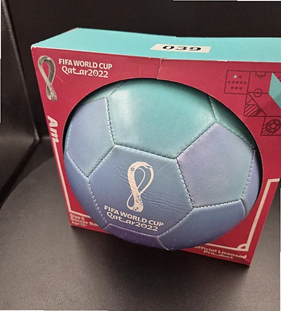 FIFA World Cup Qatar 2022 Soccer Ball Size 5 Blue Machine-Stitched Rubber