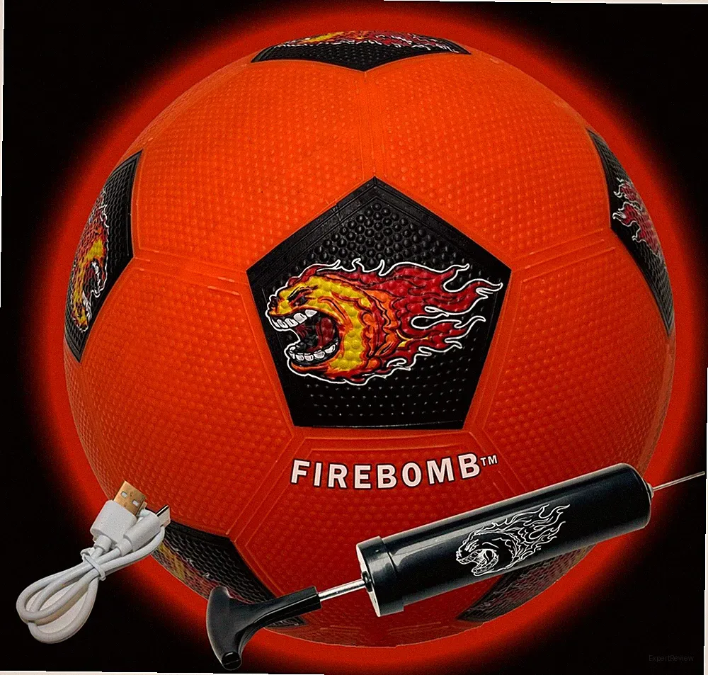 FireBomb™ LED Glowing Rubber Soccer Bomb™ Light Up Soccer Ball - Size 5 - Orange