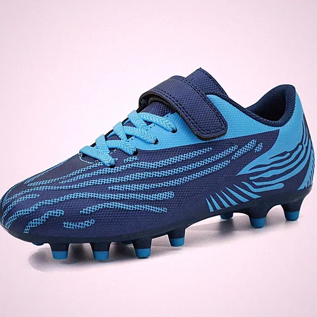 Firm Ground Soccer Cleats Boys Girls Athletic Football Shoes (13,Navy Blue)