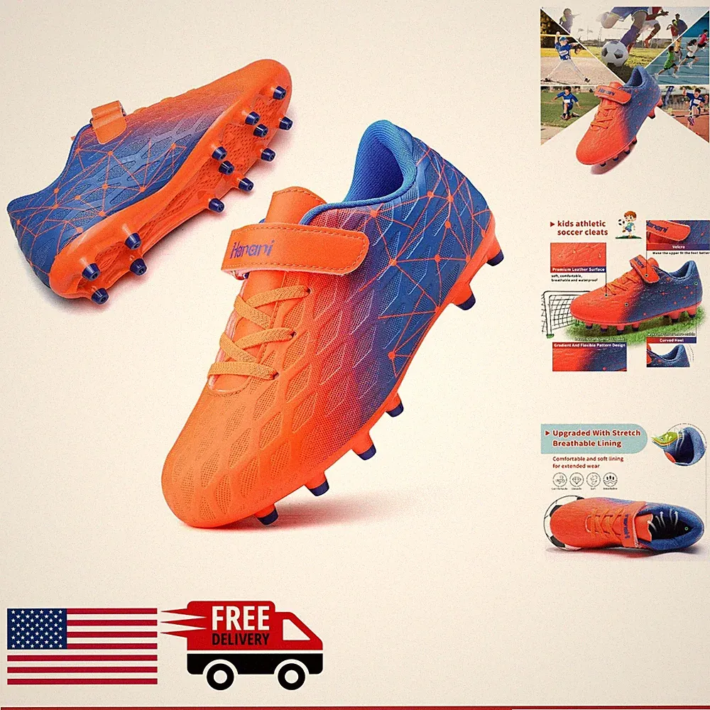 Flexible Soccer Cleats for Kids with Rubber Outsole for Traction and Comfort