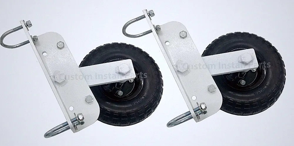 Flip Over Wheel Kit Portable Soccer Goal Alumagoal Two Mounting Rubber Tires Set