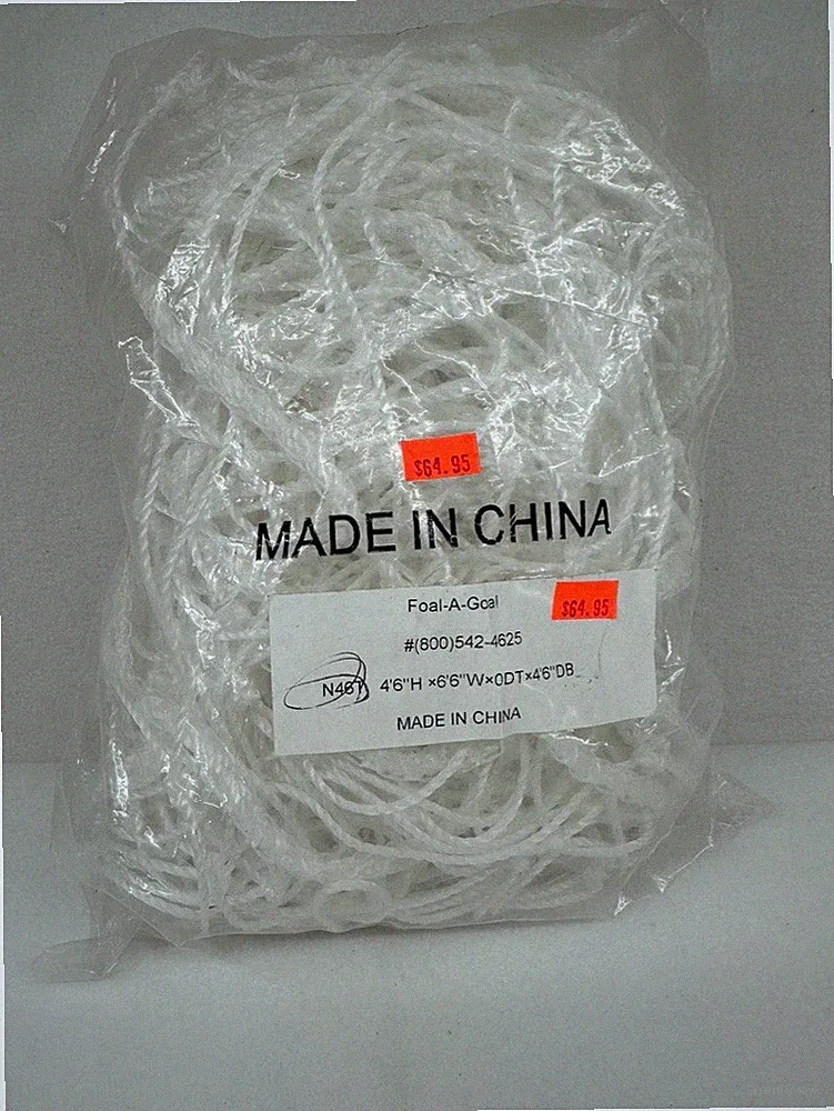 Fold A Goal Soccer Net, White, NEW, N46T, 4'6"H x 6'6"W x ODT x 4'6" DB