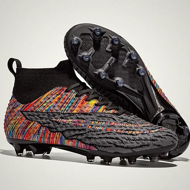 Football Boots FG TF Soccer Shoes Kids Adults High Ankle Cleats Training Mesh