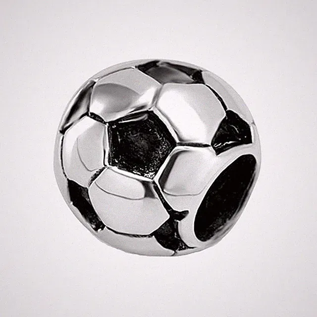 Football Charm 925 Sterling Silver Soccer Ball Bead for European Diy Charms Brac