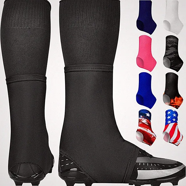 Football Cleat Covers Spats for Baseball Soccer Lacrosse Hockey Black Large
