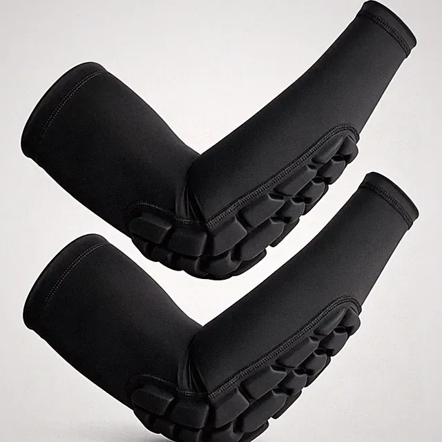 Football Elbow Pads 2 Pack Padded Arm Sleeves for Volleyball (Black,S)