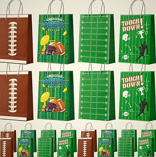 Football Gift Bags, 16 Pcs Football Goodie Bags Set Football Party Favor Bags Fo