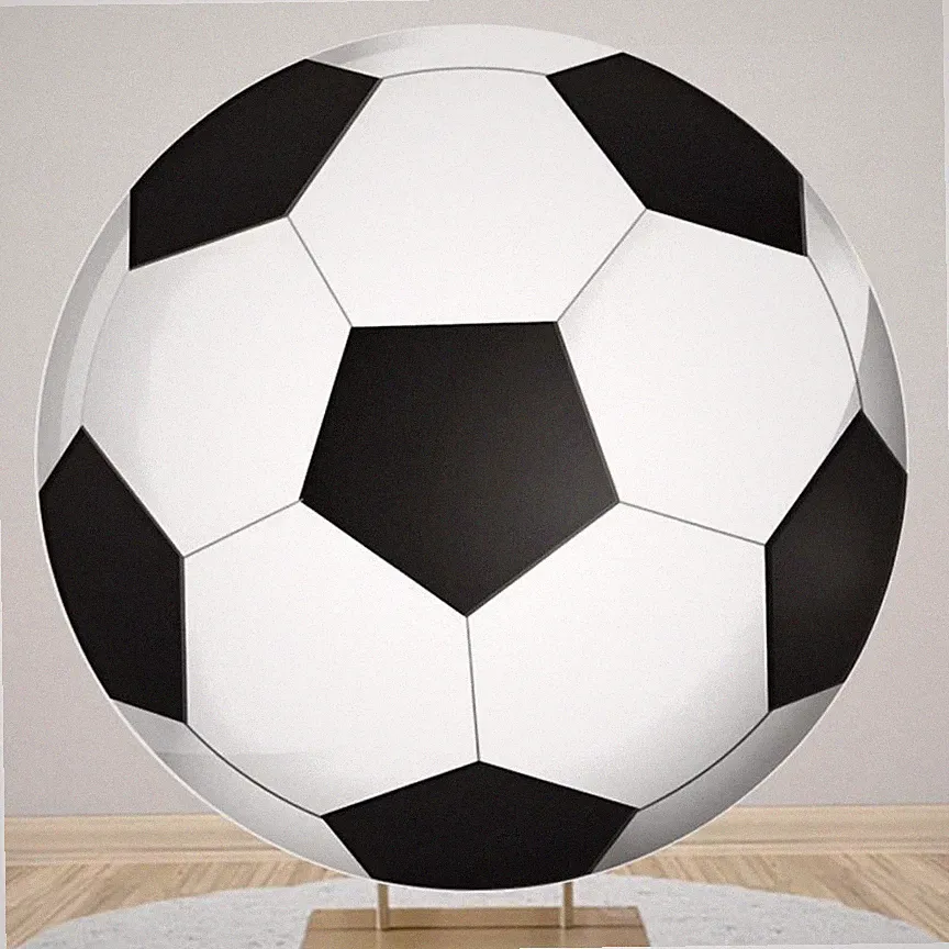 Football Round Backdrop Cover 3D Soccer Polyester Photo Background Banner Props