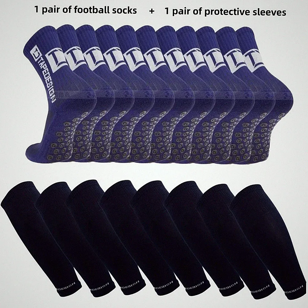 Football Socks Men Women Grip Anti Slip Soccer Socks Protective Sleeves Pair
