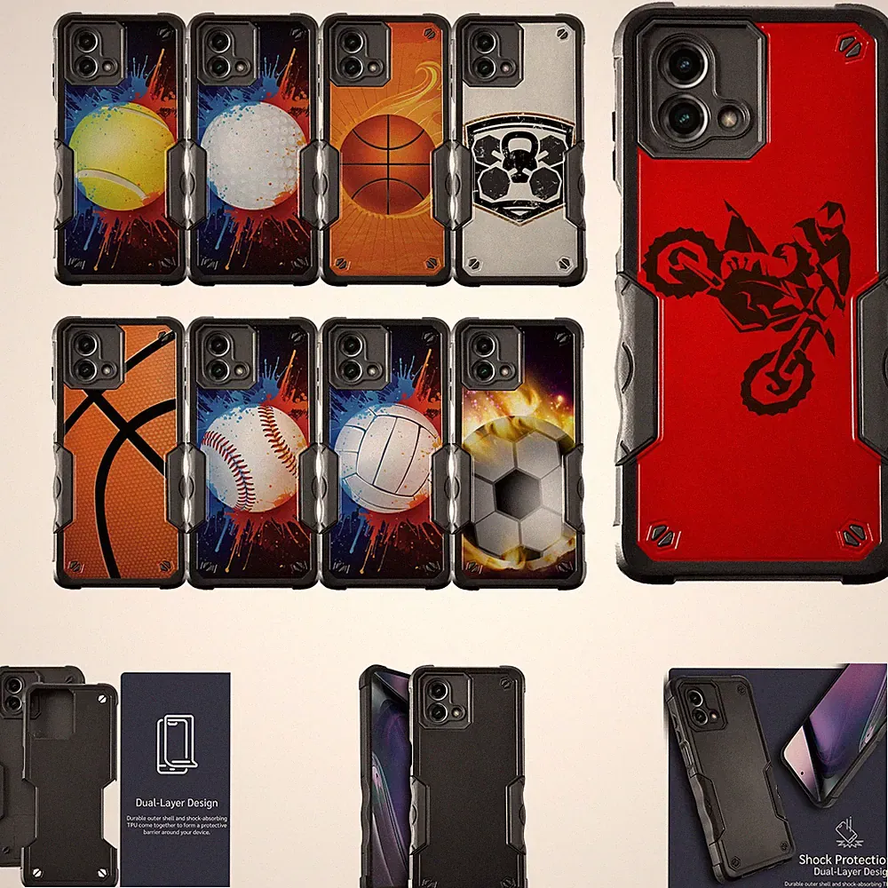 For [Moto G Power 5G (2025)][DUAL TACTICAL][Hybrid Two Piece Case] Sport Case