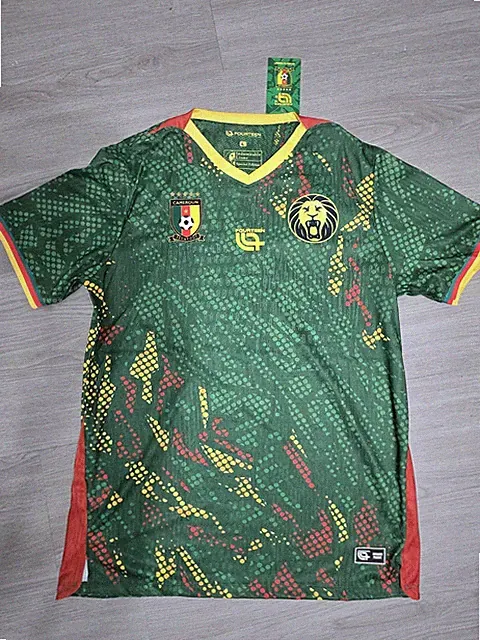 Fourteen Cameroon Soccer Jersey Green/white/Black. Men's Fan Shirt