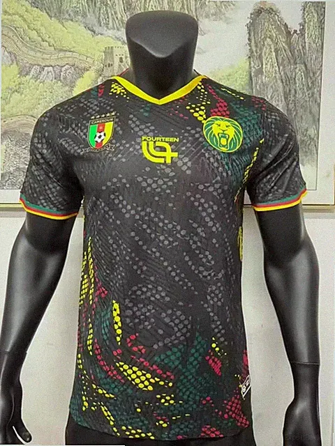 Fourteen Cameroon Soccer Jersey Multicolor Black White Green Men's Fan Shirt
