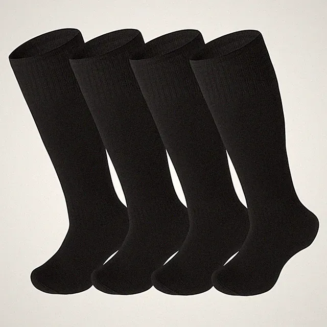 FPAKDH 2 Pairs Kids Soccer Socks for 4-8 Years Years, 2pair Solid Black