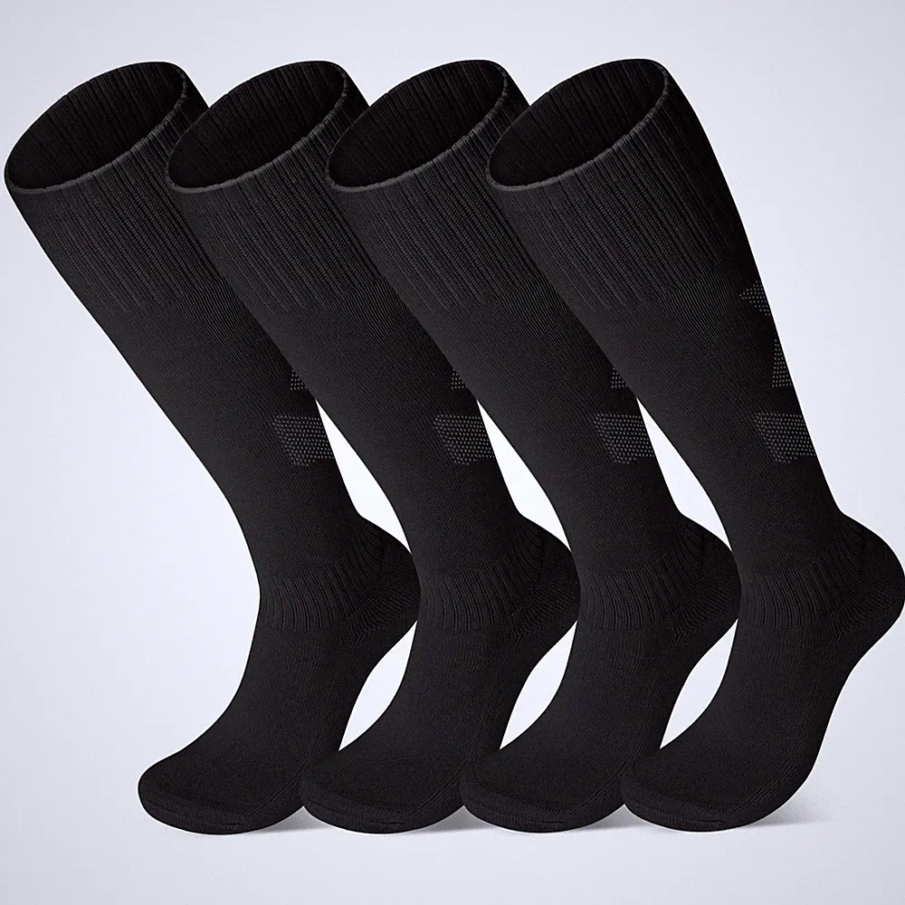 FPAKDH 2 Pairs Kids Soccer Socks for 7-13 Years Old Years, 2pairs Black