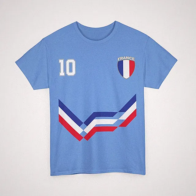 France Number 10 Soccer Jersey Style Shirt, French Flag Soccer Shirt