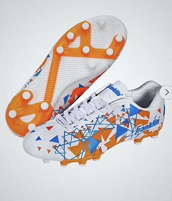 Franklin Sports Competition Soccer Cleats Orange & White Size 1 Cushion Insole