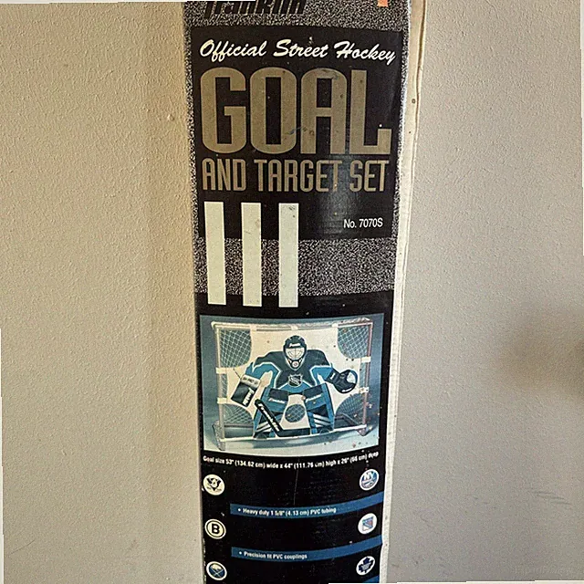 Franklin Sports Kids Portable Street Hockey Goal + Shooter Tutor Set - Pop Up...