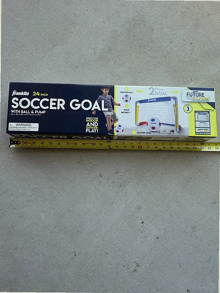 Franklin Sports Kids Soccer Goal - 24x16 with Pump and Ball for Toddlers