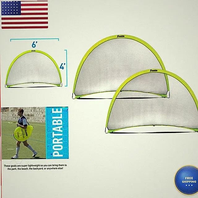 Franklin Sports Pop-Up Dome Shaped Soccer Goals 6' x 4' (2 Goals)