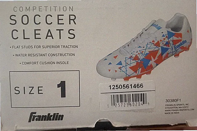 Franklin Sports Size 1 Soccer Cleats: Lightweight, Hard Outsole
