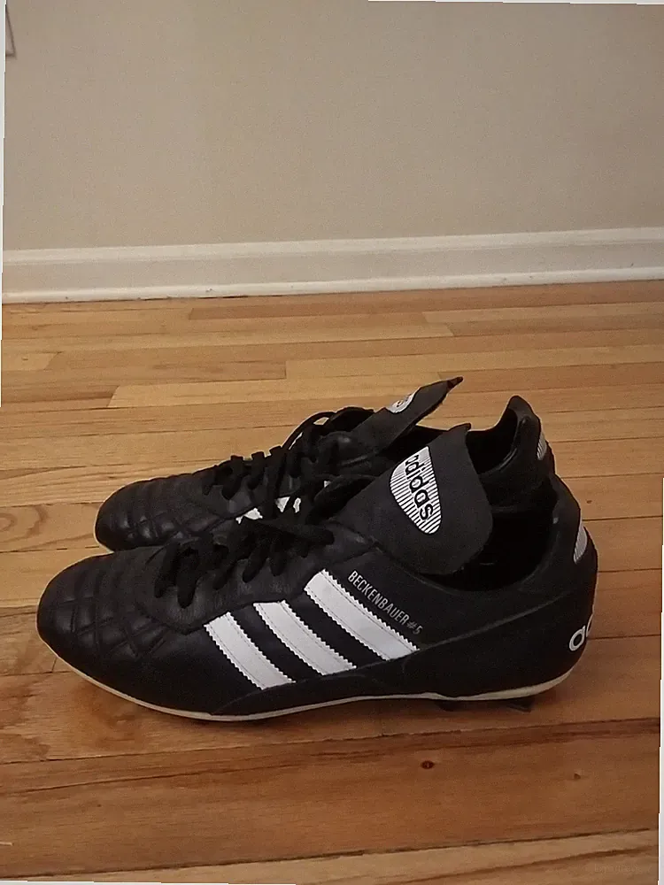 Franz Beckenbauer Vintage 1997 Adidas Black White Men's FIFA Soccer Cleats 9.5