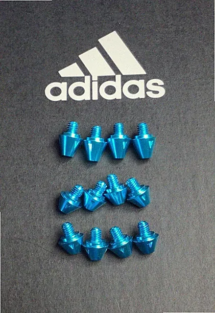 Full Set! Aqua Authentic Adidas SG Soccer Conical Metal Studs/Cleats Soft Ground