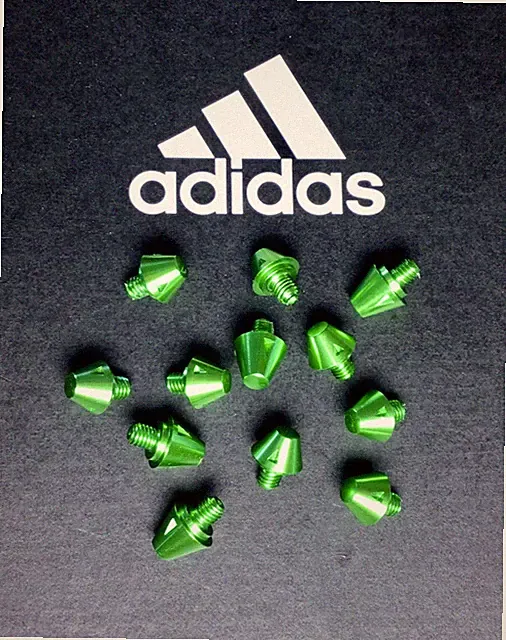 Full Set Green Authentic Adidas SG Soccer Conical Metal Cleat/Studs Soft Ground