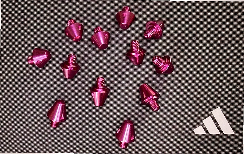 Full Set! Pink Authentic Adidas SG Soccer Conical Metal Studs/Cleats Soft Ground