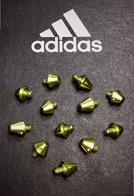 Full Set! Yellow/Gold Authentic Adidas SG Soccer Metal Cleats/Studs Soft Ground