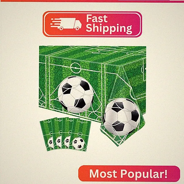 FVEOCR 4 Pack Soccer Party Tablecloths Soccer Sports Theme Table Covers Sports T