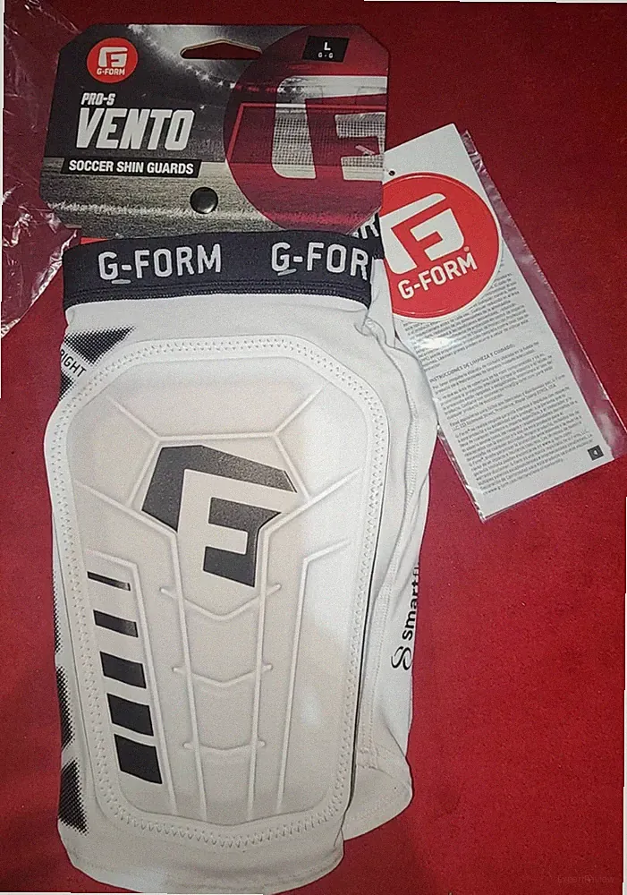G-Form Pro-S Vento Soccer Shin Guards Large White SmartFlex 1 Pair Pack New