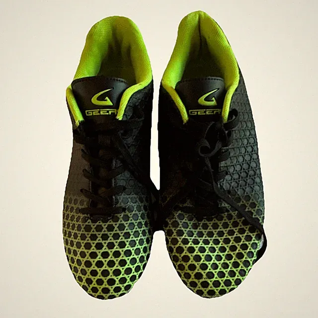 Geers Soccer Cleats Black US Size 7 Youth Neon Green ART 8076