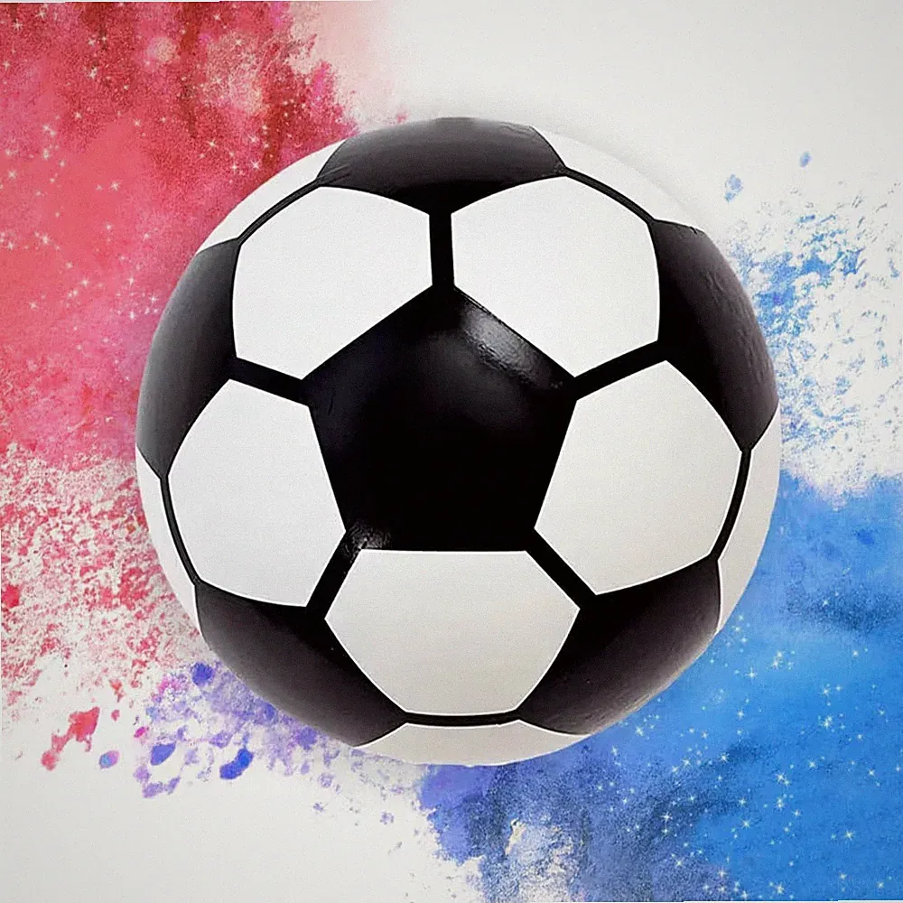 Gender Reveal Soccer Ball with Pink and Blue Powder