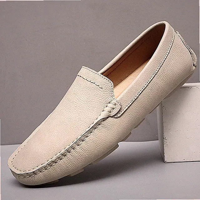 Genuine Leather Men Casual Shoes Loafers Moccasins Slip on Driving Footwear