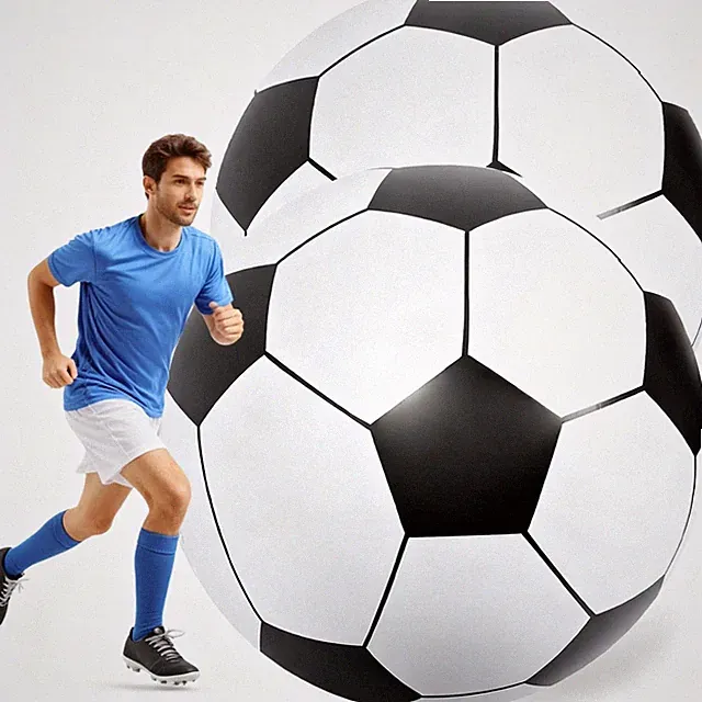 Giant Inflatable Soccer Ball 40 Inch Black 2 Pcs Beach Party Lewtemi Large Huge