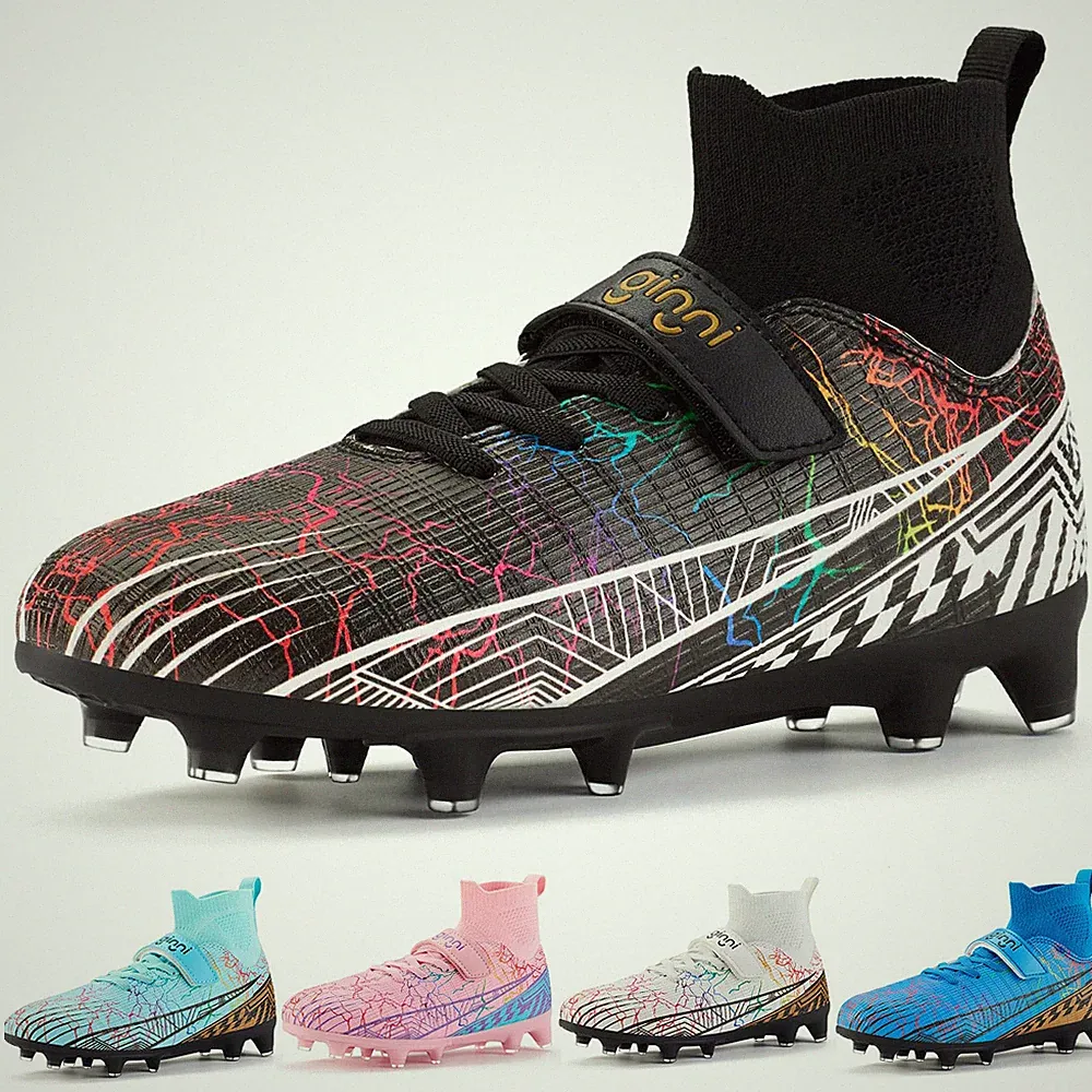 GINNI Kids Firm Ground Soccer Cleats Youth Athletic Soccer Shoes Football Shoes