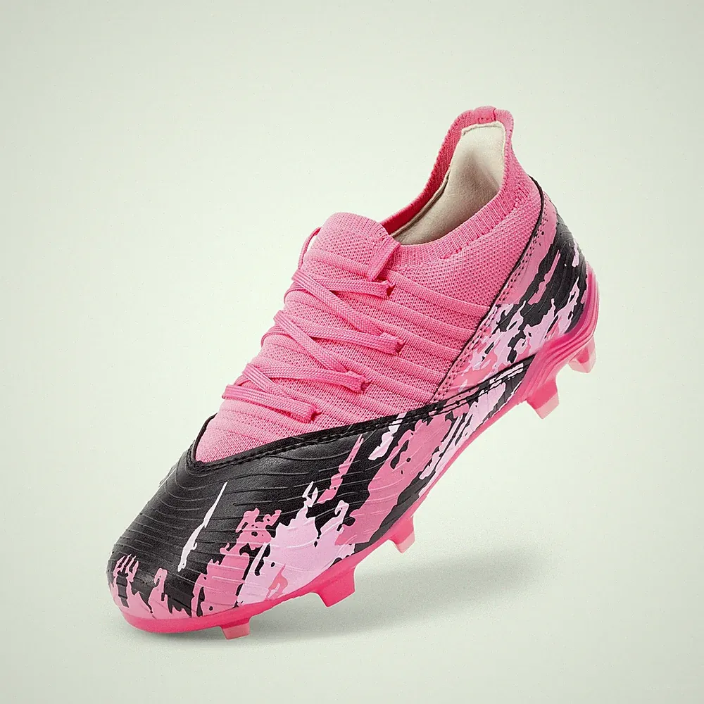 Girls Boys Soccer Cleats Youth Firm Groud Outdoor Sports Athletic Mid-top Foo...