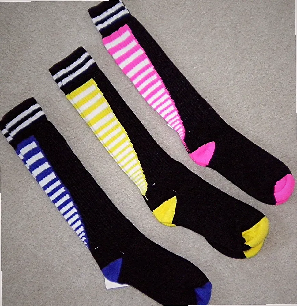 Girls Funky ZIPPER Soccer Softball All Sports SOCKS 4 Cleats Shoes 3-5-6-7-8