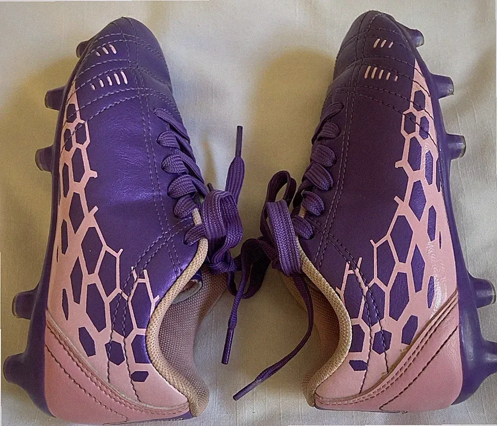 Girls Purple/Pink Dream Pairs Soccer Cleats Shoes - Size 12