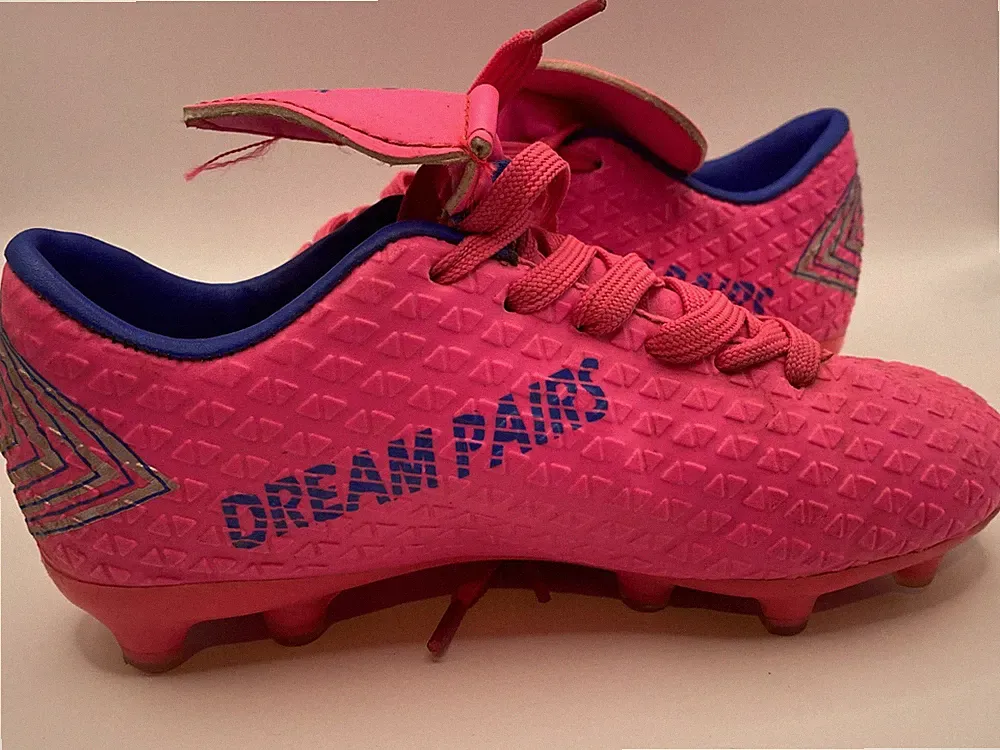 Girls' Soccer Cleats Dream Pair Size 12 - Hot Pink & Blue