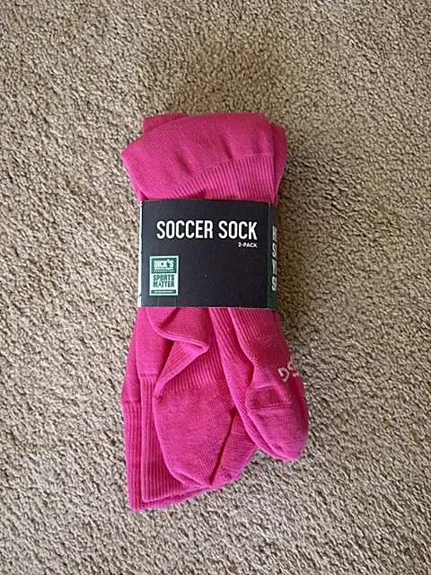 Girls Soccer socks - Pink - 2-Pack Size Small