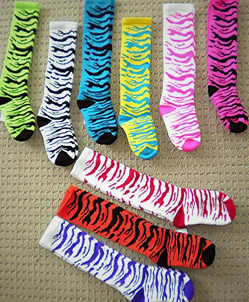 Girls ZEBRA TIGER Soccer Softball Sports SOCKS 4 Cleats Shoes 10-11-12-1-2-3-5