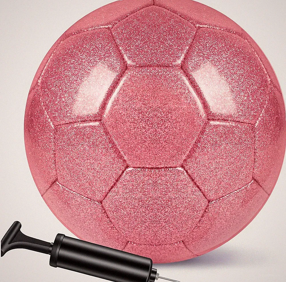 Glitter Gold Soccer Ball with Pump & Needle, Soccer Ball Kitfor Back to School